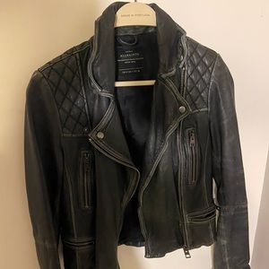 All saints real leather jacket size 4 women’s